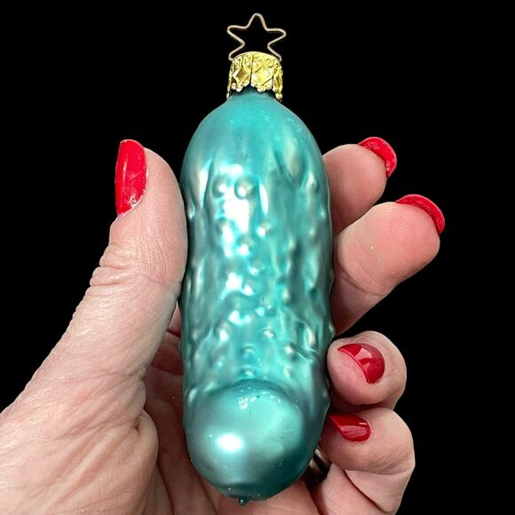 Inge Glas Pickle Ornament Vintage 1992 Olde World Glass Christmas Germany READ - Picture 12 of 15